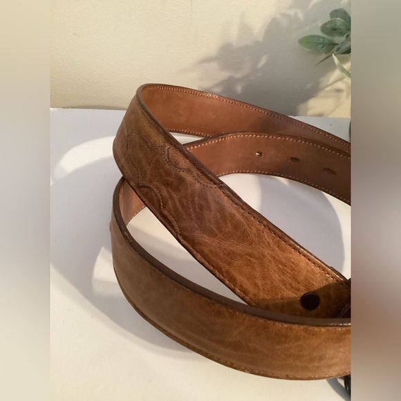 Tony Lama Leather Belt - Tan Brown Made in USA - Picture 8 of 9